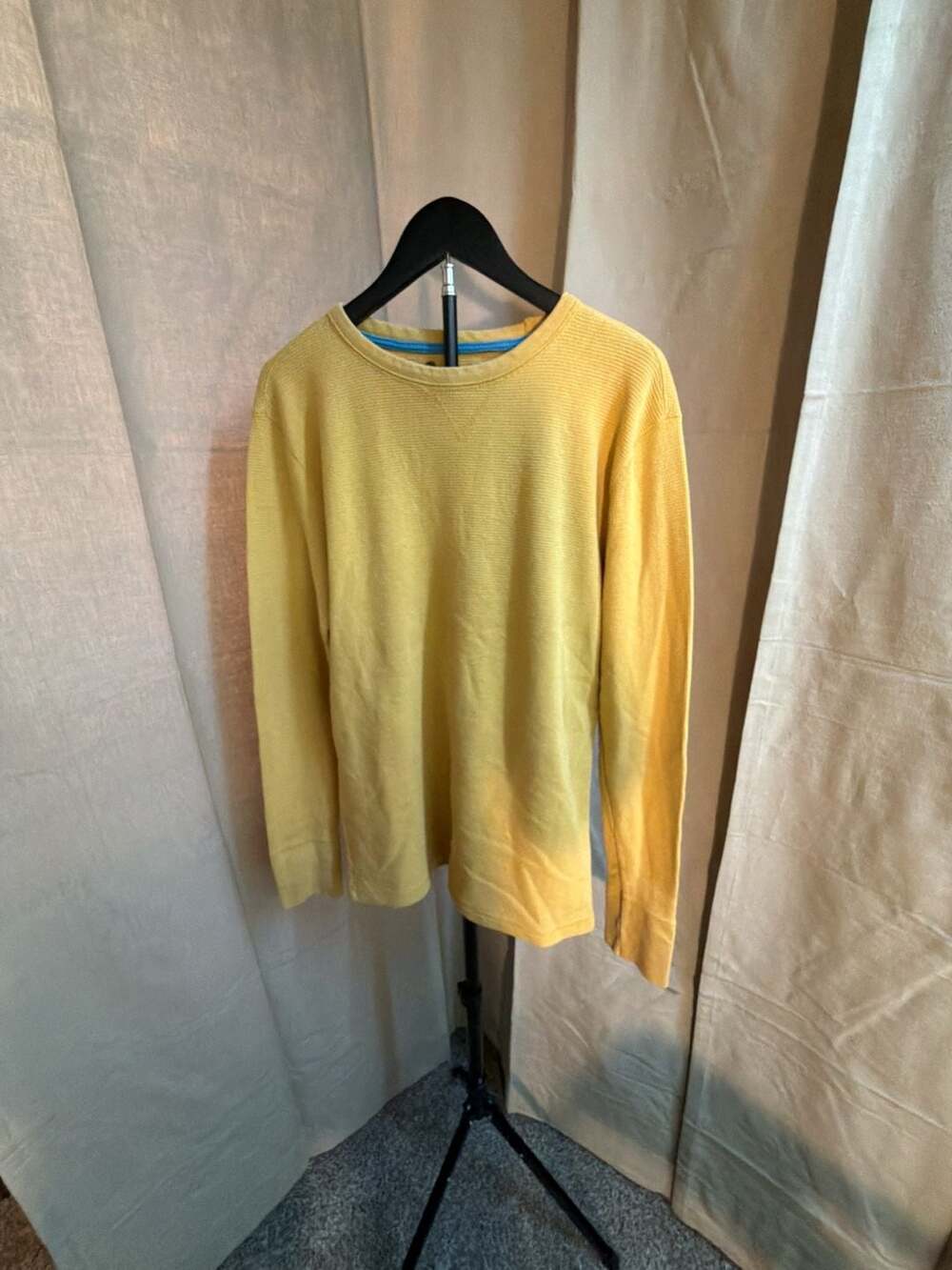 Carbon XXL Waffle Knit Crewneck Long Sleeve Thermal Shirt
